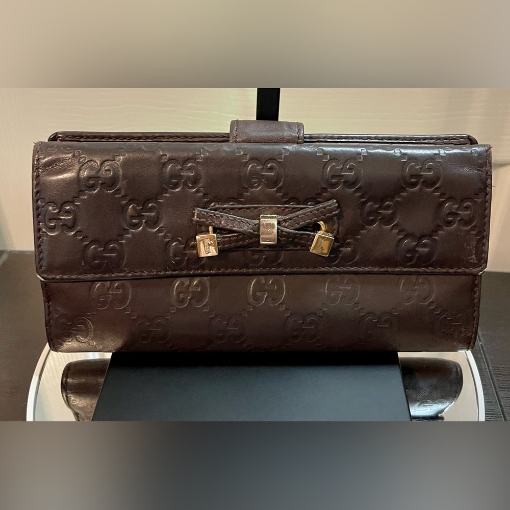 EUC Gucci Guccissima Queen Hobo Bag with Mayfair Bow Wallet - Picture 11 of 17